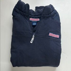 Vineyard Vines Navy Pullover 1/4-Zip Classic Shep Size Medium